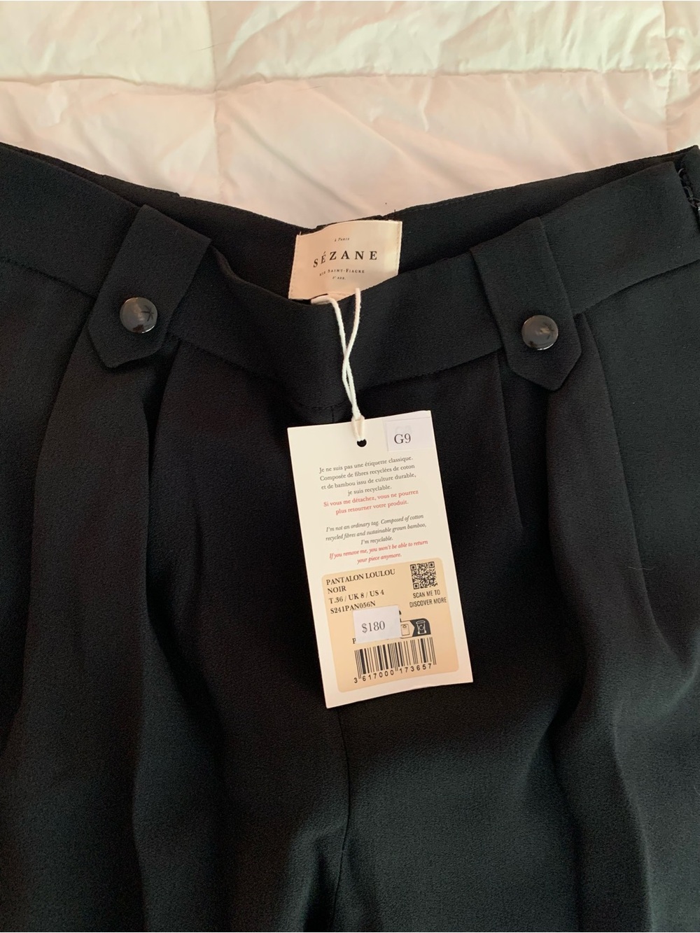 NWT Sezane Loulou Trousers - Black Size 4 (36 France) - Picture 5 of 10